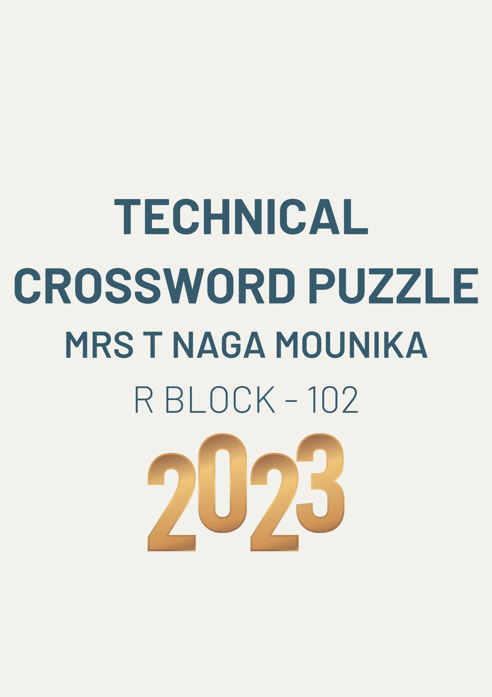 Technical Crossword Puzzle